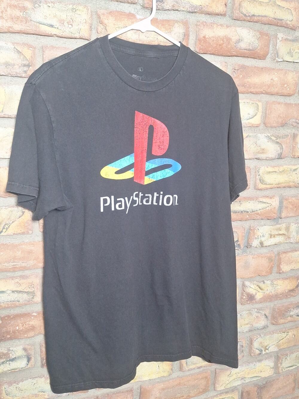PlayStation Ripple Junction T-Shirt Black Logo Graphic Tee Men’s Large